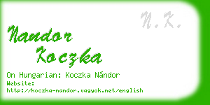 nandor koczka business card